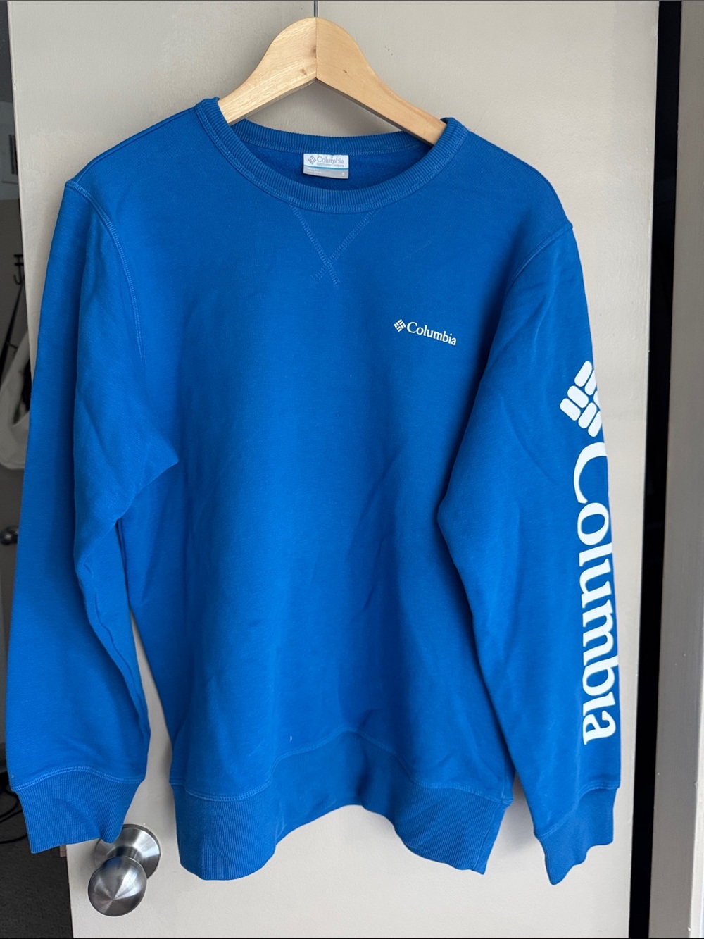 Columbia Men's Royal Blue Crewneck Sweatshirt with Sleeve Logo